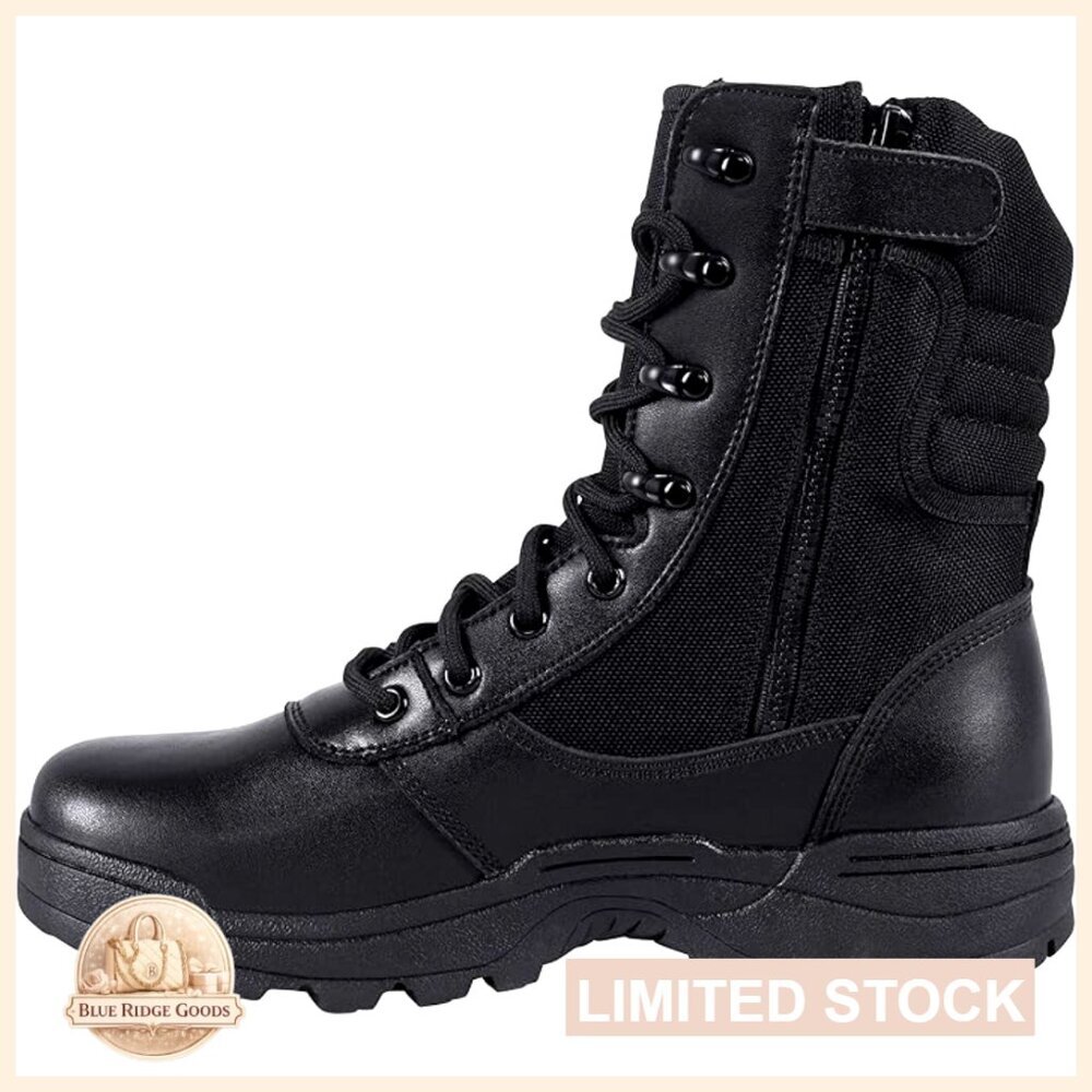 Men's Military Tactical Combat Boots Side Zipper Work Hiking Outdoor